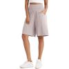 imageODODOS Womens Wide Leg Lounge Shorts with Pockets Lightweight Soft Relaxed Casual Pajama Bottom8quot 10quot InseamLight Beige