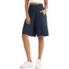 imageODODOS Womens Wide Leg Lounge Shorts with Pockets Lightweight Soft Relaxed Casual Pajama Bottom8quot 10quot InseamMidnight