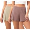 imageODODOS 2Pack UltraSoft Modal Lounge Shorts for Women  Lightweight ampamp Breathable Sleepwear 3quot InseamAbalonedusty Rosewashed