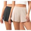 imageODODOS 2Pack UltraSoft Modal Lounge Shorts for Women  Lightweight ampamp Breathable Sleepwear 3quot InseamBeigeblackwashed