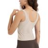 imageODODOS Cloud Feeling Tank Bra for Women U Back Wirefree Longline Sports Bra Yoga Crop TopEcru Heather