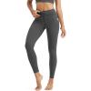 imageODODOS Womens Drawstring Tie Daily Pocket Leggings 25quot  28quot High Waist Workout Yoga PantsCharcoal