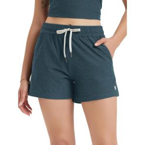 imageODODOS Womens RelaxedFit Shorts Ultra Soft Stratum Tech Mid Rise Shorts with Pocket 35quot InseamMoisture Wicking UPF 50Navy Heather