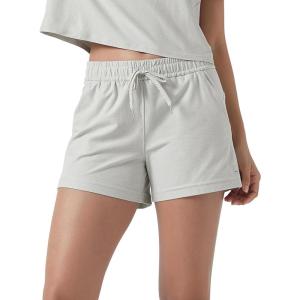 imageODODOS Womens RelaxedFit Shorts Ultra Soft Stratum Tech Mid Rise Shorts with Pocket 35quot InseamMoisture Wicking UPF 50Salt Heather