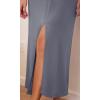 imageODODOS Modal Soft Front Split Midi Dress for Women V Neck Sleeveless Casual Summer Tank DressPurple Gray