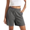 imageODODOS Modal Soft Relaxed Shorts for Women Adjustable Shockcord High Waist Casual Shorts with Pockets  4quot  6quot InseamCharcoal