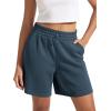 imageODODOS Modal Soft Relaxed Shorts for Women Adjustable Shockcord High Waist Casual Shorts with Pockets  4quot  6quot InseamDeep Blue
