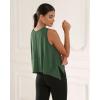 imageODODOS Modal Soft Sleeveless Crop Top for Women Athletic Tee Gym Workout Cropped Yoga TankDark Greenwashed Crop