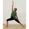imageODODOS Modal Soft Sleeveless Crop Top for Women Athletic Tee Gym Workout Cropped Yoga TankDark Greenwashed Long