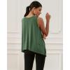 imageODODOS Modal Soft Sleeveless Crop Top for Women Athletic Tee Gym Workout Cropped Yoga TankDark Greenwashed Long