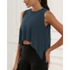 imageODODOS Modal Soft Sleeveless Crop Top for Women Athletic Tee Gym Workout Cropped Yoga TankDeep Tealwashed Crop