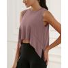 imageODODOS Modal Soft Sleeveless Crop Top for Women Athletic Tee Gym Workout Cropped Yoga TankDusty Rosewashed Crop