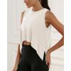 imageODODOS Modal Soft Sleeveless Crop Top for Women Athletic Tee Gym Workout Cropped Yoga TankIvorywashed Crop