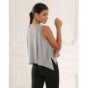 imageODODOS Modal Soft Sleeveless Crop Top for Women Athletic Tee Gym Workout Cropped Yoga TankLight Greywashed Crop