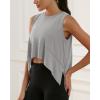 imageODODOS Modal Soft Sleeveless Crop Top for Women Athletic Tee Gym Workout Cropped Yoga TankLight Greywashed Crop