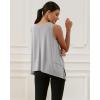imageODODOS Modal Soft Sleeveless Crop Top for Women Athletic Tee Gym Workout Cropped Yoga TankLight Greywashed Long