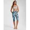 imageODODOS Womens High Waisted Yoga Capris with Pockets Tummy Control Non See Through Workout Athletic Running Capri LeggingsBlurred Tropical