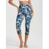 imageODODOS Womens High Waisted Yoga Capris with Pockets Tummy Control Non See Through Workout Athletic Running Capri LeggingsBlurred Tropical