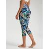 imageODODOS Womens High Waisted Yoga Capris with Pockets Tummy Control Non See Through Workout Athletic Running Capri LeggingsBlurred Tropical