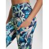 imageODODOS Womens High Waisted Yoga Capris with Pockets Tummy Control Non See Through Workout Athletic Running Capri LeggingsBlurred Tropical