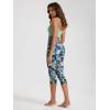 imageODODOS Womens High Waisted Yoga Capris with Pockets Tummy Control Non See Through Workout Athletic Running Capri LeggingsBlurred Tropical