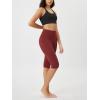 imageODODOS Womens High Waisted Yoga Capris with Pockets Tummy Control Non See Through Workout Athletic Running Capri LeggingsBrick Red