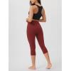 imageODODOS Womens High Waisted Yoga Capris with Pockets Tummy Control Non See Through Workout Athletic Running Capri LeggingsBrick Red