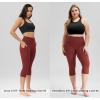 imageODODOS Womens High Waisted Yoga Capris with Pockets Tummy Control Non See Through Workout Athletic Running Capri LeggingsBrick Red