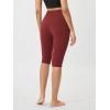 imageODODOS Womens High Waisted Yoga Capris with Pockets Tummy Control Non See Through Workout Athletic Running Capri LeggingsBrick Red