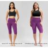 imageODODOS Womens High Waisted Yoga Capris with Pockets Tummy Control Non See Through Workout Athletic Running Capri LeggingsPlum Purple