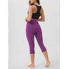 imageODODOS Womens High Waisted Yoga Capris with Pockets Tummy Control Non See Through Workout Athletic Running Capri LeggingsPlum Purple