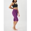 imageODODOS Womens High Waisted Yoga Capris with Pockets Tummy Control Non See Through Workout Athletic Running Capri LeggingsPlum Purple