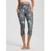 imageODODOS Womens High Waisted Yoga Capris with Pockets Tummy Control Non See Through Workout Athletic Running Capri LeggingsScratch Marks