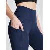 imageODODOS Womens High Waisted Yoga Capris with Pockets Tummy Control Non See Through Workout Athletic Running Capri LeggingsTie Dye Blue Navy