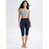 imageODODOS Womens High Waisted Yoga Capris with Pockets Tummy Control Non See Through Workout Athletic Running Capri LeggingsTie Dye Blue Navy