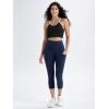 imageODODOS Womens High Waisted Yoga Capris with Pockets Tummy Control Non See Through Workout Athletic Running Capri LeggingsTie Dye Blue Navy