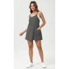 imageODODOS Womens Purevibe Cotton Mini Dress with Pockets Strappy Racerback Cover Up Tank Dress Shirts Not IncludedCharcoal