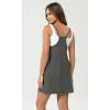 imageODODOS Womens Purevibe Cotton Mini Dress with Pockets Strappy Racerback Cover Up Tank Dress Shirts Not IncludedCharcoal