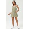 imageODODOS Womens Purevibe Cotton Mini Dress with Pockets Strappy Racerback Cover Up Tank Dress Shirts Not IncludedGray Green