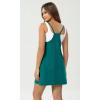 imageODODOS Womens Purevibe Cotton Mini Dress with Pockets Strappy Racerback Cover Up Tank Dress Shirts Not IncludedLake Green