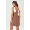 imageODODOS Womens Purevibe Cotton Mini Dress with Pockets Strappy Racerback Cover Up Tank Dress Shirts Not IncludedLight Brown