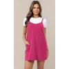 imageODODOS Womens Purevibe Cotton Mini Dress with Pockets Strappy Racerback Cover Up Tank Dress Shirts Not IncludedPink Peacock
