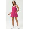 imageODODOS Womens Purevibe Cotton Mini Dress with Pockets Strappy Racerback Cover Up Tank Dress Shirts Not IncludedPink Peacock
