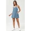 imageODODOS Womens Purevibe Cotton Mini Dress with Pockets Strappy Racerback Cover Up Tank Dress Shirts Not IncludedSteel Blue