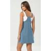 imageODODOS Womens Purevibe Cotton Mini Dress with Pockets Strappy Racerback Cover Up Tank Dress Shirts Not IncludedSteel Blue