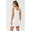 imageODODOS Womens Purevibe Cotton Mini Dress with Pockets Strappy Racerback Cover Up Tank Dress Shirts Not IncludedWhite