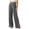 imageODODOS Chiffon Flowy Pleated Wide Leg Pants for Women Lightweight High Waist Trouser with Pockets2729quot 31quot InseamCharcoal