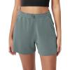 imageODODOS Modal Soft Relaxed Shorts for Women Adjustable Shockcord High Waist Casual Shorts with Pockets  4quot  6quot InseamSlate Green