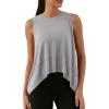 imageODODOS Modal Soft Sleeveless Crop Top for Women Athletic Tee Gym Workout Cropped Yoga TankLight Greywashed Long