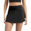 imageODODOS Womens Drawstring Tie Daily Skirts Builtin Shorts Athletic Golf Tennis Skorts with Ball PocketOnyx Black